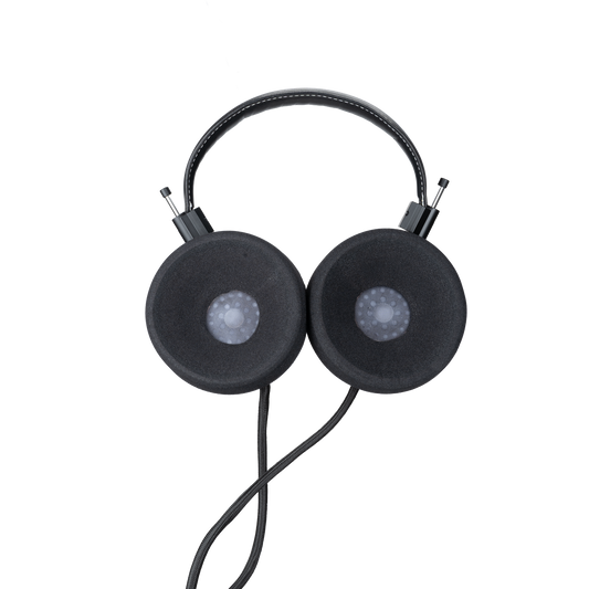 Photo of the GS1000 Headphones with the ear cushions facing the camera.