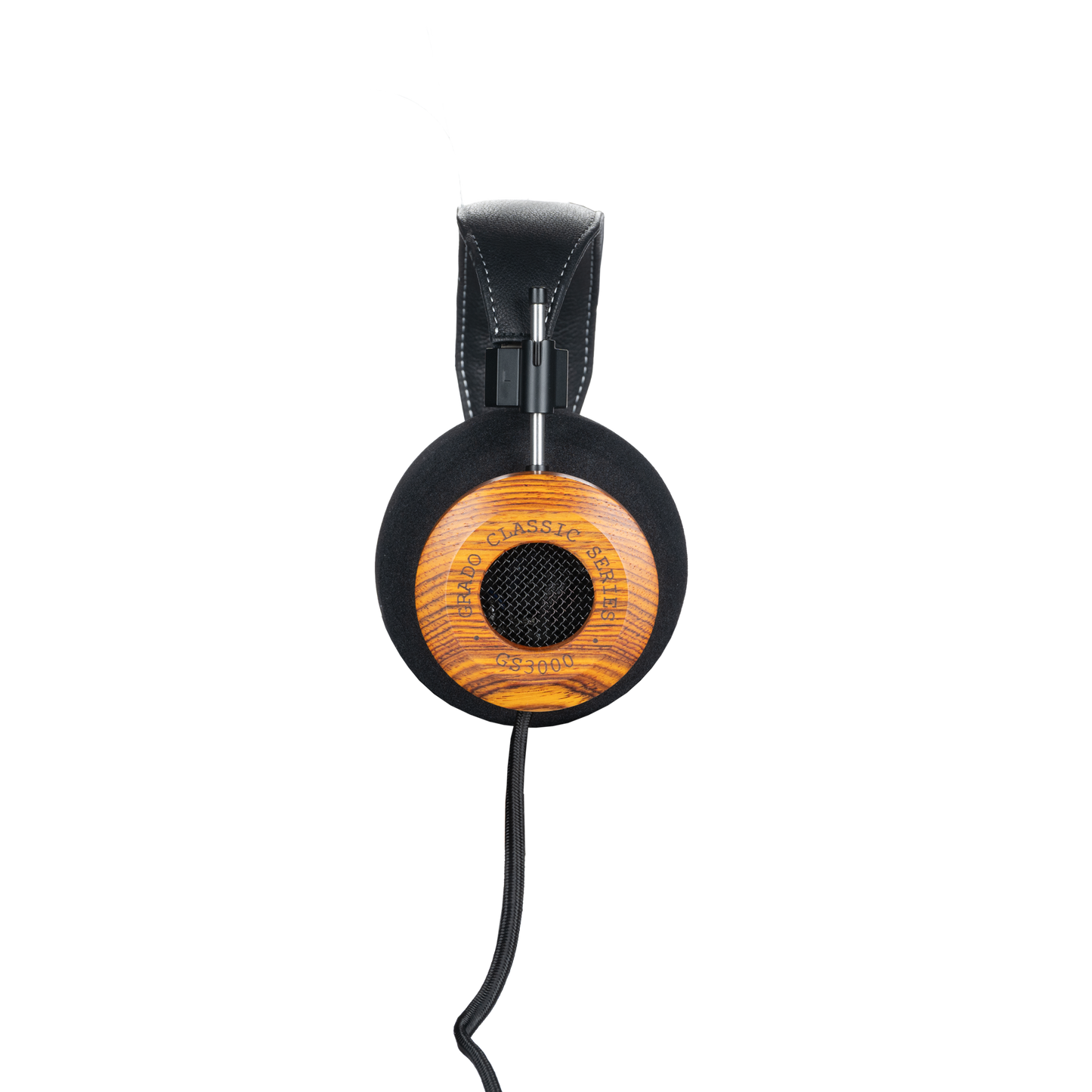 Photo of Grado GS3000 Headphones taken from the side - the words - Grado Classic Series - and - GS3000 - can be seen on the ear cup.