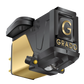 Close up rendering of a Gold4 Cartridge which is black and gold with a large G and the word GRADO on the front in gold letters.