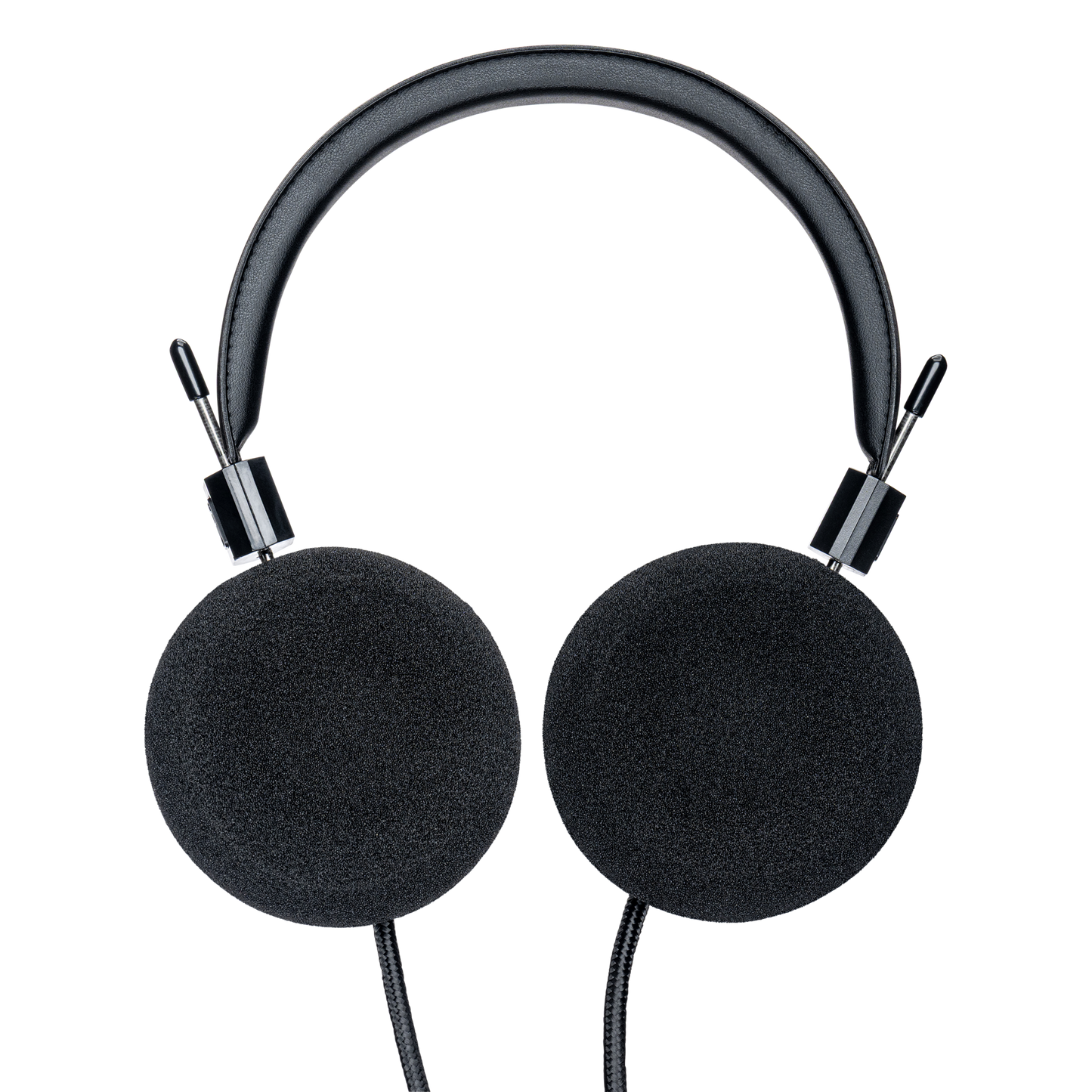 Photo of the SR60 Headphones with the S ear cushions facing the camera.