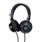 Photo of Grado SR60 Headphones  taken from 3/4 view - one ear cup is facing away from view while the other is showing the model name - SR60 - can be seen in the center and the words - The Classic Series - and - Grado Labs are written on the outside edge of the ear cups. The cables can be seen coming out of the headphone.