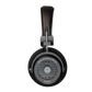 Side view photo of the GW100x headphones showing the ear cup which has the Grado logo, and is inscribed with - Grado Wireless Series - and - GW100x