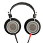 Photo of Grado RS1 Headphones taken from the top - both the left and right ear cups can be seen and have the words - Signature HP100 SE - and - Grado Labs - on them.