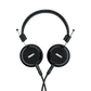 Photo of Grado S150 Headphones on a white background taken from the top - both the left and right ear cups can be seen and have the Grado logo in the center - the black cables can be seen coming out of the headphone.