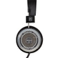 Photo of the Grado SR325x Headphones taken from the side - the model name - SR325x - is featured in the center of the ear cup. The Words - The Prestige Series - and - Grado Labs are written around the outer edge of the ear cup.