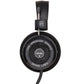 Photo of the Grado SR80x Headphones taken from the side - the model name - SR80x - is featured in the center of the ear cup. The Words - The Prestige Series - and - Grado Labs are written around the outer edge of the ear cup.