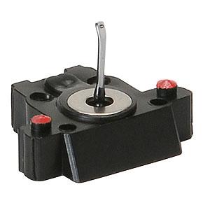 Photo of the Grado DJ Stylus on a white background. The stylus is silver  in color with a black base.