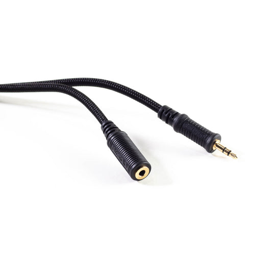 Photo of the grado mini extension cable - which is black on a white background.