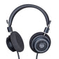 Photo of Grado SR125x Headphones  taken from 3/4 view - one ear cup is facing away from view while the other is showing the model name - SR125x - can be seen in the center and the words - The Prestige Series - and - Grado Labs are written on the outside edge of the ear cups. The cables can be seen coming out of the headphone.